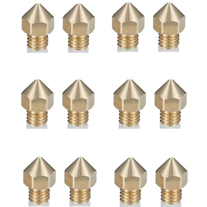 12Pcs CR-10S Pro Nozzles 0.4mm, M6 CR-10S Pro 3D Printer Nozzles, CR-10S Pro by TIEXYE