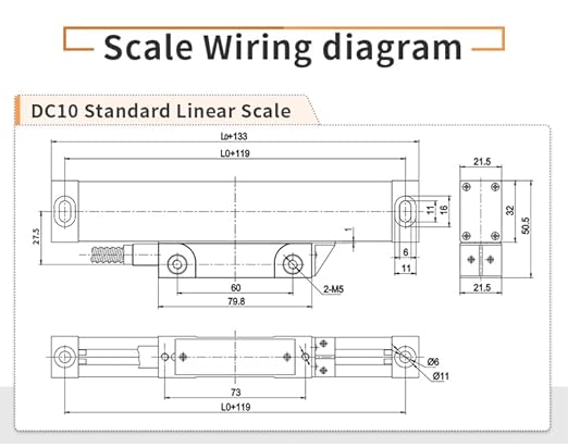Digital Readout 3 Axis Metal DRO 6"x8"x12" Set, DRO Digital Readout LED Display Digital Readout 170mm x 220mm x 320mm Linear Sclae Milling Machines or Lathes Digital Readout Kit