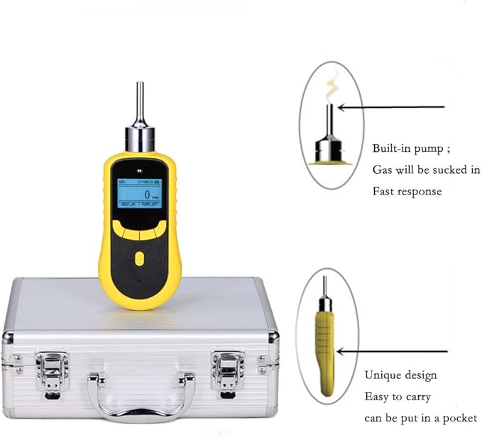 ATO Portable High Sensitivity Chlorine (Cl2) Gas Leak Detector, 0 to 50 ppm, with Sound and Light Alarm