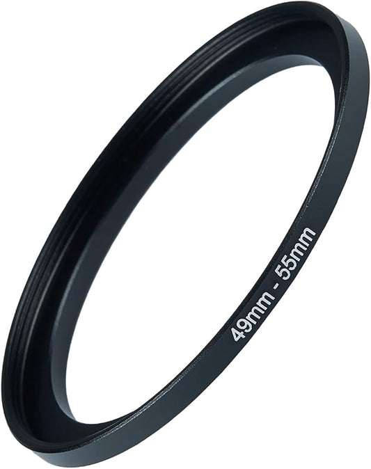 49mm to 55mm Step-up Adapter Rings Filter Adapter Black Metal Step Down Filter by Unknown