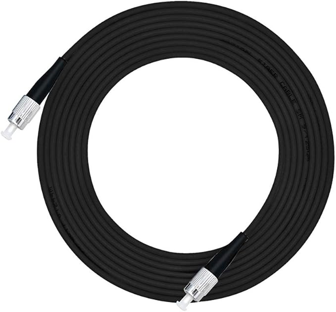 Jeirdus 15M FC to FC Outdoor Armored Simplex 9/125 SM Fiber Optic Cable Jumper Optical Patch Cord - 49ft Singlemode