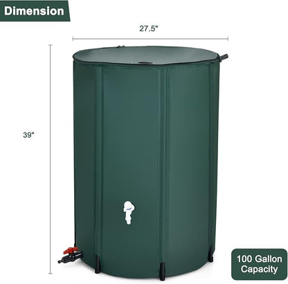 Goplus 100 Gallon Collapsible Rain Barrel, Portable Rain Barrels to Collect - Image 7