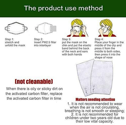 50Pieces PM - 2.5 Anti Dust Activated Carbon Filter 5 Layers Replaceable Anti - Image 6