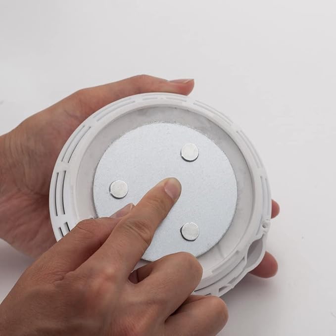 meioro Magnetic Smoke Detector Installation Tool,Quick and Easy Fastening Ceiling Mounted Kit for Smoke Alarm Ø 70mm,No Need Drill 10 Seconds Install Smoke Sensors(4 pcs)