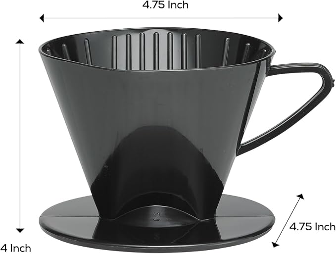 Fino Pour-Over Coffee Brewing Filter Cone, Number 2-Size, Brews 2 to 6-Cups - Image 3