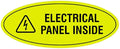 Signs ByLITA Oval Electrical Panel Inside Sign (Yellow/Black) - Medium