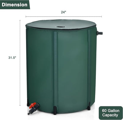Goplus 60 Gallon Collapsible Rain Barrel, Portable Rain Barrels to Collect - Image 7