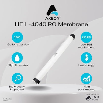 Axeon HF1-4040 2500 GPD RO Membrane Element – 4-inch x 40-inch, Low-Pressure - Image 2