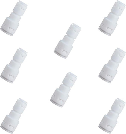 Reducing Straight RO Water Filter Union Connector, NSF Certified Plastic Push by ESHIONG