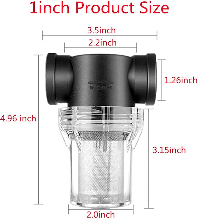 Sediment Filter Pressure Washer Filter Stainless Steel Filter 40Mesh Screen - Image 2