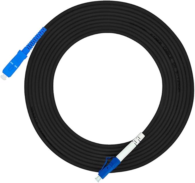 Jeirdus 50Meters LC to SC Outdoor Armored Simplex 9/125 SM Fiber Optic Cable Jumper Optical Patch Cord Singlemode 160ft LC-SC