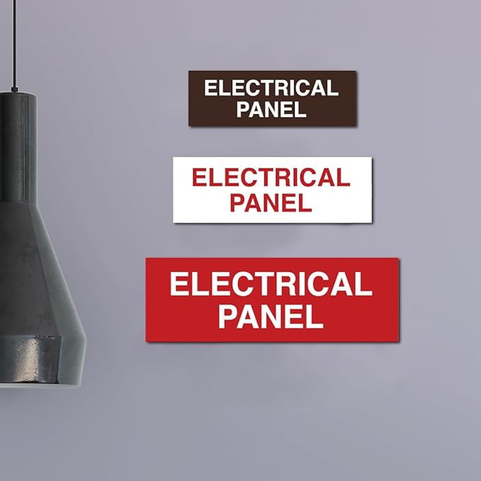All Quality Basic Electrical Panel Sign - Fire Regulation Safety Compliance Sign - Silver - Small (5 Pack)