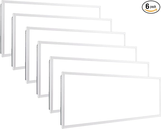 hykolity (6 Pack 2x4 FT LED Flat Panel Troffer Light, 30/40/50W 3-Wattage Selectable, 0-10V Dimmable, 5000K 5500lm Lay in Fixture for Office, 3-Lamp F32T8 Fixture Replacement