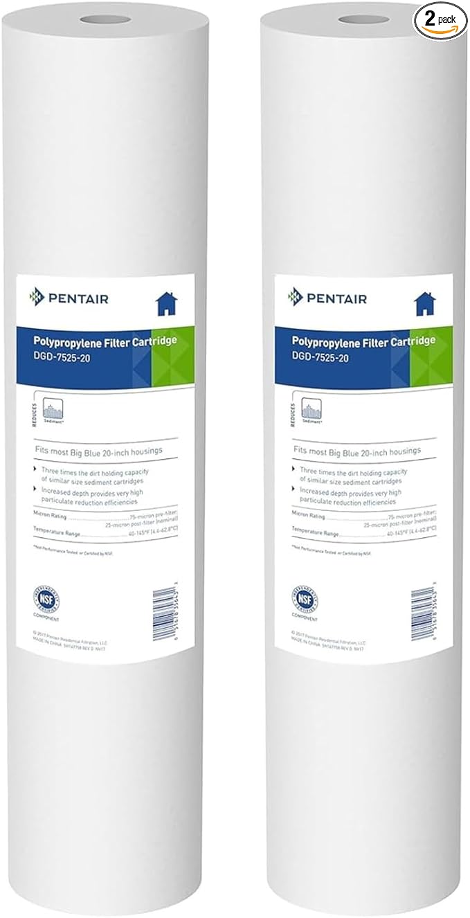 Pentair Pentek DGD-7525-20 Big Blue Water Filter, 20-Inch Whole House Sediment by PENTAIRPENTEK
