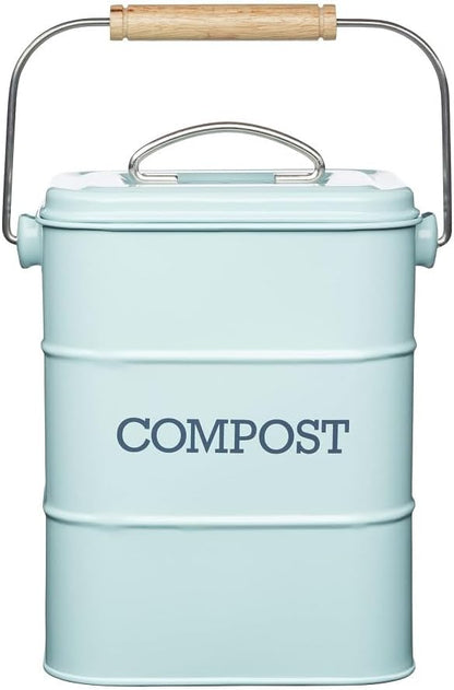 Kitchen Craft Living Nostalgia Vintage Blue Compost Bin LNCOMPBLU by KitchenCraft