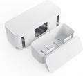 Cord Organizer Box, Cable Hider for Power Strips, Surge Protector, Extension Cord and Wire Management, Cable Management Box (2PCS/Large and Medium Size/White)