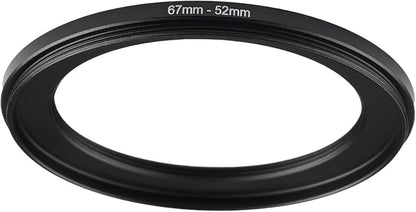67mm to 52mm Step-up Adapter Rings Filter Adapter Black Metal Step Down Filter by Unknown