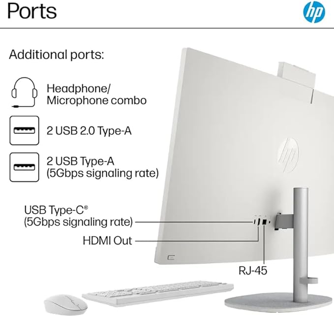 HP 27" All-in-One Touchscreen Desktop PC 2025 New, Intel Ultra 7 255U (Up to 5.2GHz), Intel AI Boost, 27 inch FHD Touchscreen Anti-Glare Display, 64 GB DDR5 5600MT/s, 4 TB Gen4 SSD, Windows 11 Pro