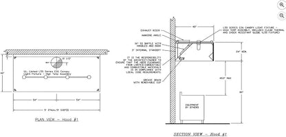 Commercial Kitchen Restaurant Duty Exhaust Hood, Wall Canopy Stainless Steel - Image 3