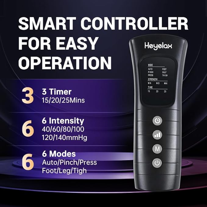 Heyelax Leg Compression Massager for Circulation and Pain Relief FSA, Recovery Boots Sleeve for Fast Therapy, Full Leg Massager as Ideal Gifts for Women Men (Small)