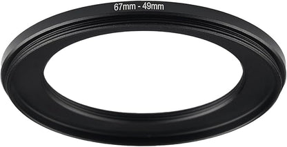 67mm to 49mm Step-up Adapter Rings Filter Adapter Black Metal Step Down Filter by Unknown