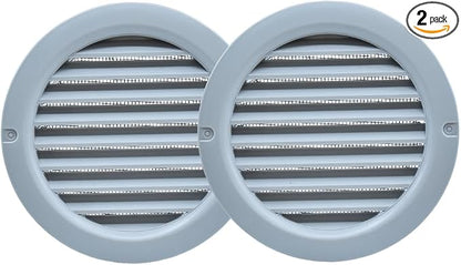 VENTS-US - 4" Round Plastic Vent Cover in Light Grey - Compatible with 4 Inch by VENTS-US