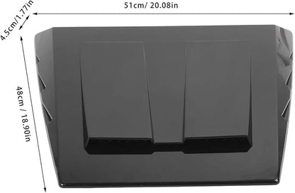 Gloss Black Hood Vent Cover Air Intake Decorative Trim Compatible - Image 3