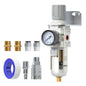 AIRZOE 1/2" NPT Air Filter Regulator Combo Piggyback, 5 Micron Brass Element by AIRZOE