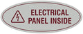 Signs ByLITA Oval Electrical Panel Inside Sign (Light Grey/Burgundy) - Large
