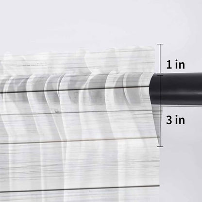 Farmhouse Sheer Valance Curtains, Summer Blue Car - Image 7