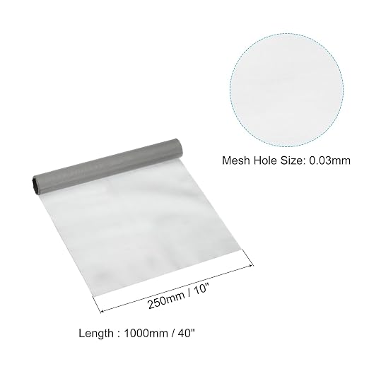 PATIKIL 40" L x 10" W Woven Wire Mesh, 400 Mesh 316L Stainless Steel Air Vent - Image 2