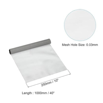 PATIKIL 40" L x 10" W Woven Wire Mesh, 400 Mesh 316L Stainless Steel Air Vent - Image 2