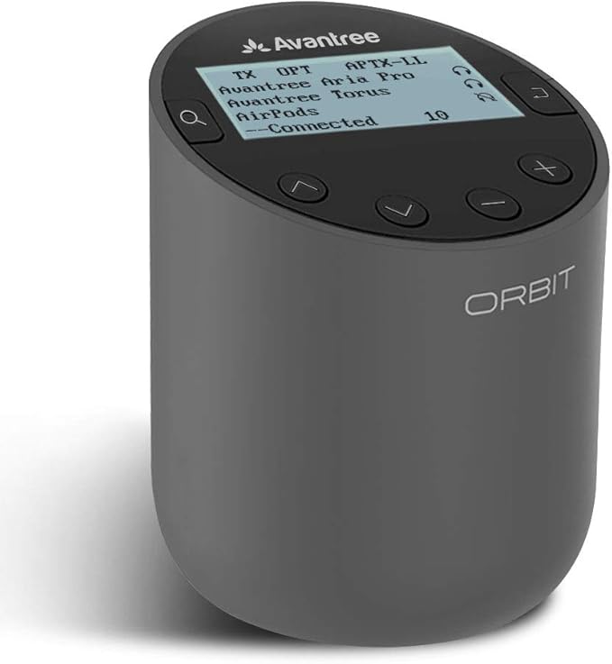 Avantree Orbit Bluetooth 5.0 Audio Transmitter for TV with 5.1 Surround Sound Passthrough Support, Class 1 Long Range, LED Display, Dual Link, 100% TV Compatibility Delivers No Lip sync Delay
