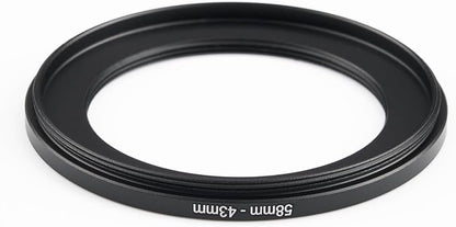 58mm to 43mm Step-Down Ring Filter Adapter, Metal Ring Step-Down Rings Adapter - Image 3