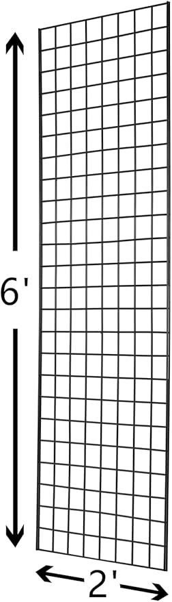 NEESEEYEE Commercial Grade Gridwall Panels – Heavy Duty Grid Panel for Any Retail Display, 2’ Width x 6’ Height, 4 Gridwall Panels Per Carton (Black Finish)