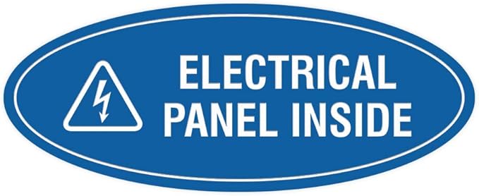 Signs ByLITA Oval Electrical Panel Inside Sign (Blue) - Medium