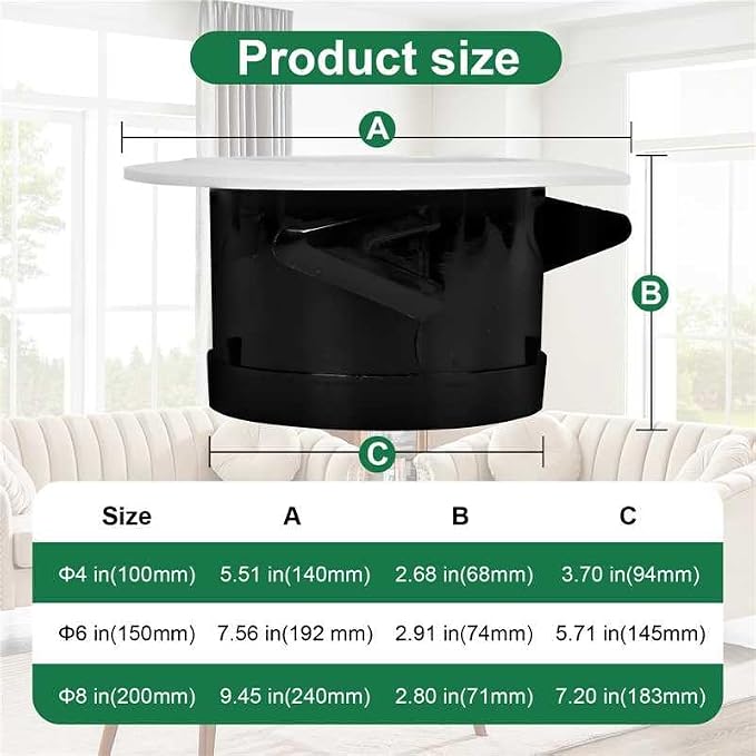 Soffit Vents 8 Inch, Round Exhaust Air Vent Cover - Image 2