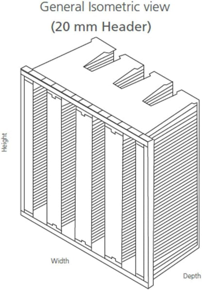 Mini Pleat Rigid Microglass V-Bank Air Filter 20x16x12 – MERV 14 ASHRAE 52.2 - Image 5