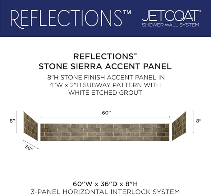 Miseno MSW-603696RFL Readyset 60" X 36" X 96" Fifteen Panel Alcove Shower Wall Kit - Cestrum
