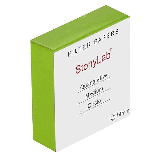 StonyLab Quantitative Filter Paper Circles, 74mm Diameter Cellulose Filter Paper by StonyLabScientific