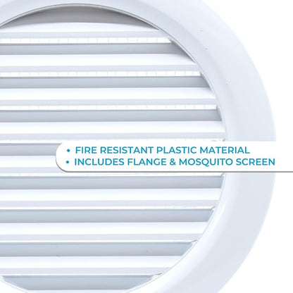VENTS-US - 4" White Round Plastic Vent Cover - Compatible with 4 Inch Diameter - Image 3