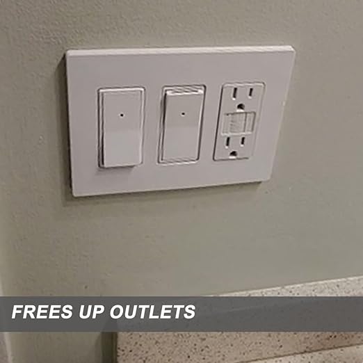 4Pack SOZULAMP Illuminated Light Switch-Esay to Install,No Neutral Wire,Single-Pole Paddle Rocker Lightswitch with Night Light,15Amp 120/277Volt,Glossy White