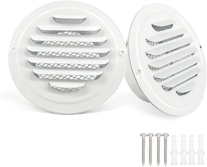 6 Inch White Soffit Vent Covers, LouanXpert Stainless Steel Round Air Vent by LouanXpert