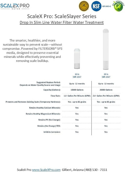 ScaleSlayer 10in Slim Line Drop In, High Capacity Water Filter Replacement - Image 8