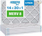 Aerostar 14x30x1 MERV 8 Pleated Air Filter, AC Furnace Air Filter, 6 Pack by AirFiltersDelivered