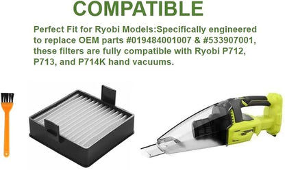 A32VC04 filter compatible with Ryobi handheld vacuum filter holder assembly - Image 2