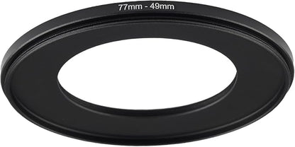 77mm to 49mm Step Up Ring Filter Adapter Black Metal Step up Adapter Rings by Unknown