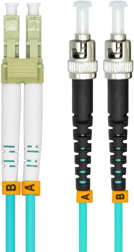 Jeirdus 2Meters 6ft LC to ST Duplex 50/125 10G OM3 Multi-Mode Fiber Optic Cable Jumper Optical Patch Cord LC-ST
