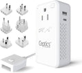 Ceptics Step Down Voltage Converter US to Europe - 200W Convert 220V to 110V for Curling Iron, Straightener, Charger – USB-A & C Fast Charging – SwadApt Type A, B, C, E/F, G, I Included