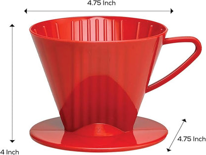 Fino Pour-Over Coffee Brewing Filter Cone, Number 2-Size, Brews 2 to 6-Cups - Image 3